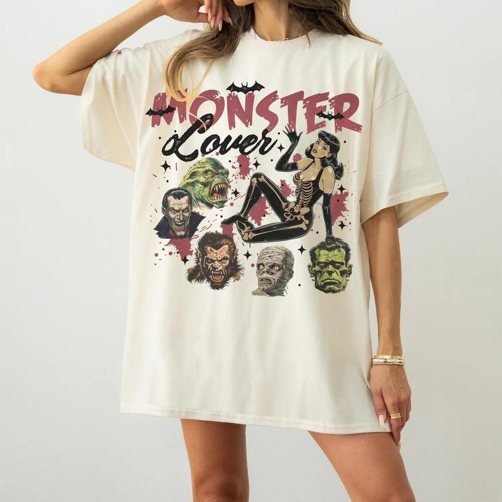 Monster Lover Classic Movie Monsters Halloween T Shirt